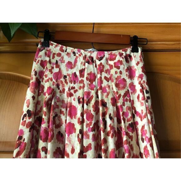 Mango pleated  pink floral print Midi Skirt Size XXS - Picture 6 of 12